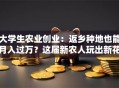 大学生农业创业：返乡种地也能月入过万？这届新农人玩出新花样