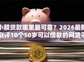 小额贷款哪里最可靠？2026最新测评10个50岁可以借款的网贷平台