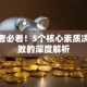 创业者必看！5个核心素质决定成败的深度解析