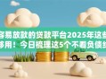 容易放款的贷款平台2025年这些够用！今日梳理这5个不看负债线上贷款