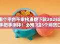 哪个平台不审核直接下款2025年手把手测评！必知​这5个网贷口子不审核直接借钱