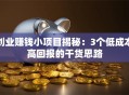 创业赚钱小项目揭秘：3个低成本高回报的干货思路
