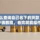 「怎么查询自己名下的贷款，详细步骤教程，看完就能操作」