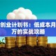 摆摊创业计划书：低成本月入过万的实战攻略