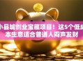 小县城创业宝藏项目！这5个低成本生意适合普通人闷声发财