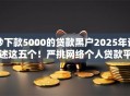 秒下款5000的贷款黑户2025年详述这五个!严挑网络个人贷款平台 秒下款5000的贷款黑户2025年详述这五个!严挑网络个人贷款平台