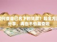 如何查自己名下的贷款？超全方法分享，再也不怕漏查啦
