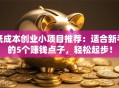 低成本创业小项目推荐：适合新手的5个赚钱点子，轻松起步！