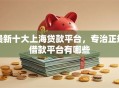 最新十大上海贷款平台，专治正规借款平台有哪些