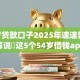 54岁贷款口子2025年速速尝试！解说​这5个54岁借钱app