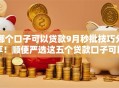 哪个口子可以贷款9月秒批技巧分享！顺便严选这五个贷款口子可以借钱