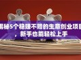 揭秘5个稳赚不赔的生意创业项目，新手也能轻松上手
