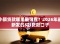 小额贷款哪里最可靠？2026年最新发的5款贷款口子