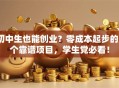 初中生也能创业？零成本起步的5个靠谱项目，学生党必看！