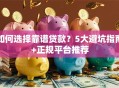 如何选择靠谱贷款？5大避坑指南+正规平台推荐