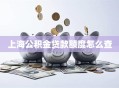 上海公积金贷款额度怎么查