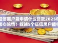 征信黑户能申请什么贷款2025年核心隐情！叙述5个征信黑户能申请借钱口子