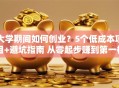 大学期间如何创业？5个低成本项目+避坑指南 从零起步赚到第一桶金