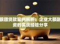 银团贷款案例解析：企业大额融资的实战经验分享