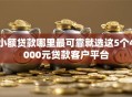 小额贷款哪里最可靠就选这5个4000元贷款客户平台