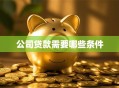 公司贷款需要哪些条件