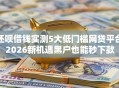 还呗借钱实测5大低门槛网贷平台2026新机遇黑户也能秒下款