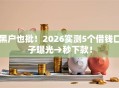 黑户也批！2026实测5个借钱口子曝光→秒下款！
