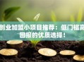 创业加盟小项目推荐：低门槛高回报的优质选择！