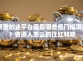 阿里创业平台藏着哪些低门槛项目？普通人怎么抓住红利期