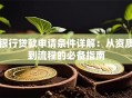 银行贷款申请条件详解：从资质到流程的必备指南