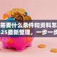 贷款需要什么条件和资料怎么做？2025最新整理，一步一步教你搞定