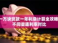 一万块贷款一年利息计算全攻略：不同渠道利率对比