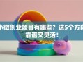 小微创业项目有哪些？这5个方向靠谱又灵活！