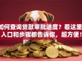 如何查询贷款审批进度？看这里！入口和步骤都告诉你，超方便！