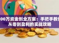 100万资金创业方案：手把手教你从零到盈利的实战攻略