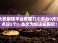 大额借钱平台有哪几个平台9月清点这5个！本文为您详细探究！