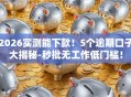 2026实测能下款！5个逾期口子大揭秘-秒批无工作低门槛！