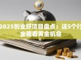 2025创业好项目盘点：这5个行业藏着黄金机会