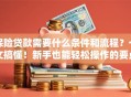保险贷款需要什么条件和流程？一文搞懂！新手也能轻松操作的要点在这