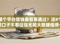 哪个平台借钱最容易通过？这8个黑口子不看征信无视大数据值得一试