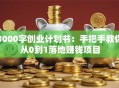 3000字创业计划书：手把手教你从0到1落地赚钱项目