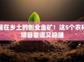 藏在乡土的创业金矿！这5个农村项目靠谱又稳赚