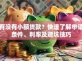 有没有小额贷款？快速了解申请条件、利率及避坑技巧