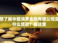 想了解中银消费金融有限公司是什么贷款？看这里
