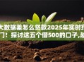大数据差怎么贷款2025年实时窍门！探讨这五个借500的口子,越快越好