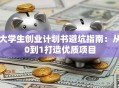 大学生创业计划书避坑指南：从0到1打造优质项目
