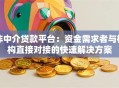 非中介贷款平台：资金需求者与机构直接对接的快速解决方案