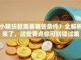 小额贷款需要哪些条件？全解析来了，这些要点你可别错过哦