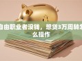 自由职业者没钱，想贷3万周转怎么操作