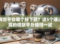 网贷平台哪个好下款？这5个通过高的借款平台值得一试